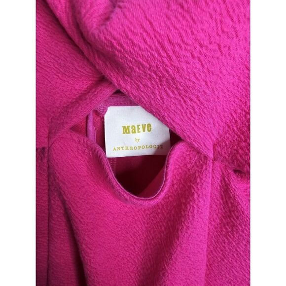 MAEVE By Anthropologie Hot Pink Mini Cut Out Dress Womens Size Small - Picture 8 of 12